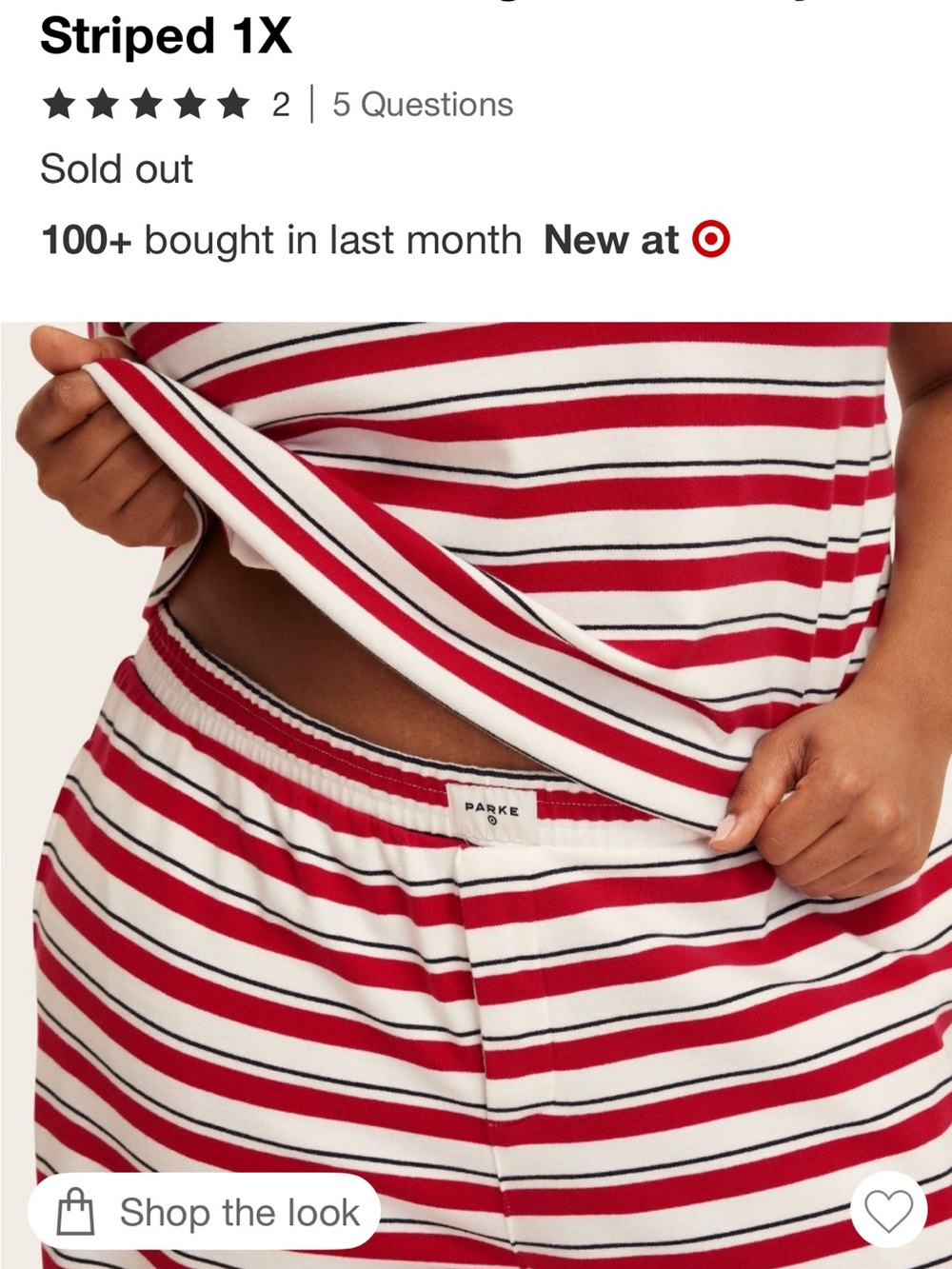 parke target red and White Striped boxer bottoms